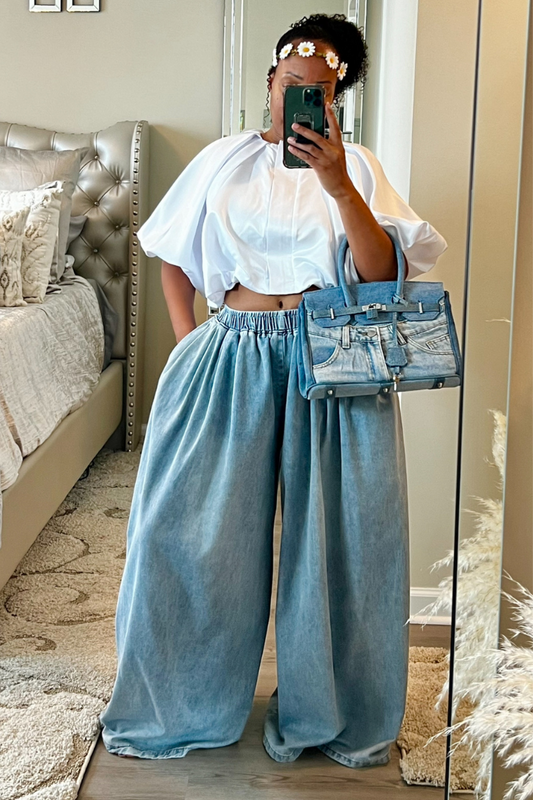 Dioor Denim Wide Leg Pants ***LG FITS PLUS! READ FULL DESCRIPTION BEFORE ORDERING!!***